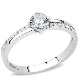 High Polished Round .50ct White Sapphire Ring