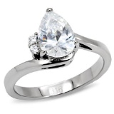 Pear & Round 2.06ct White Sapphire Ring