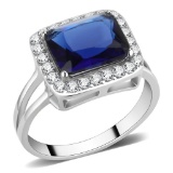 Classy 4.03ct Blue & White Sapphire Statement Ring