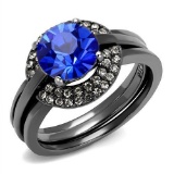 Round 2.10ct Sapphire 3 Piece Ring Set