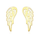 14k Gold Polished Wing Post Earrings