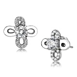 Round .62ct White Sapphire Clover Stud Earrings