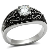 Round 1.25ct White Sapphire Vintage Style Ring
