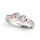 14k Two-tone Gold .58ct Twin Diamond Ring