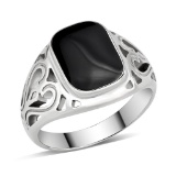 Alluring High-polished Black Epoxy Statement Ring