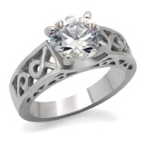 Round 2.43ct White Sapphire Solitaire Ring