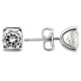 Round 1.68ct White Sapphire Stud Earrings