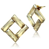 14k Gold-pl. 4.00ct Yellow Minimalist Stud Earring