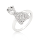 Round 2.80 White Sapphire Giraffe Statement Ring