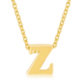Goldtone Initial Small Letter Z Necklace