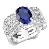 Glamorous 2.58ct Blue Sapphire Statement Ring