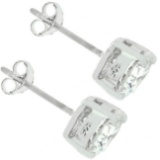 Elegant Round 1.54ct White Topaz Earrings