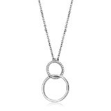 Pretty .08ct White Sapphire Double Hoop Necklace