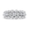 10k Gold Round 2.48ct Diamond 3 Row Ring