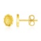 14k Gold Oval Religious Medallion Post Earrings