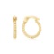 14k Gold Bead Hinged Hoop Earrings