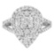 Stunning 1.50ct Diamond Halo Pear Cluster Ring