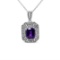 Elegant 2.18ct Amethyst & Diamond Accent Necklace