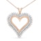 10k Rgoldpl 3.02ct Diamond Open Heart Necklace
