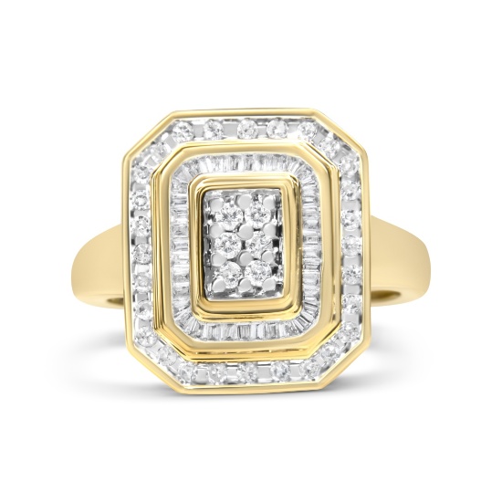 10k Gold 1.06ct Diamond Double Halo Cocktail Ring
