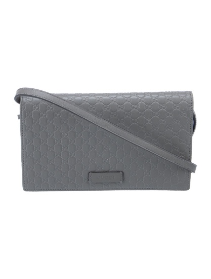 Gucci Microguccissima Grey Leather Crossbody Bag
