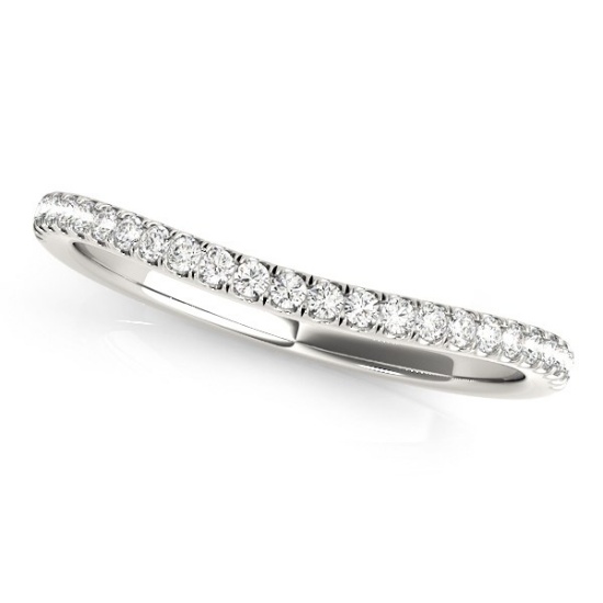 14k Wgold .09ct Diamond Pave Setting Style Band