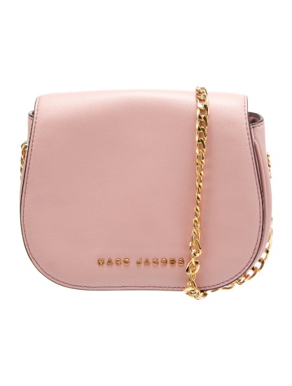 Marc Jacobs Pink Lthr Gold-tone Hdw Flap Shldr Bag