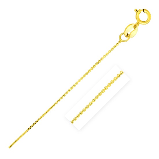 14k Gold Diamond Cut Cable Link Chain 0.68mm