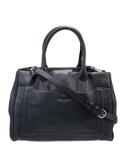 Marc Jacobs Blue Leather Gold-tone Hdw Top Hdl Bag