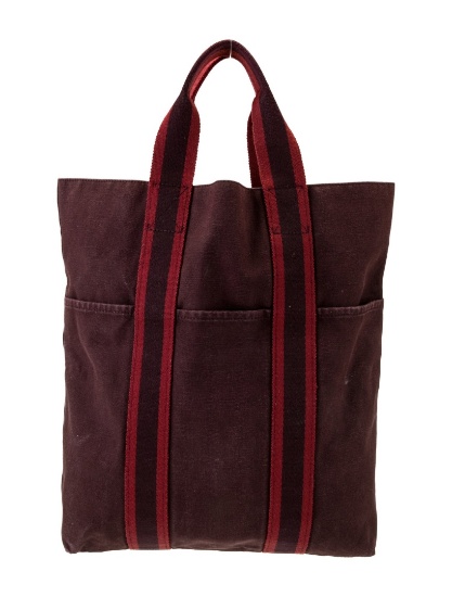 Hermes Burg Toile Officier Canvas Open Top Tote