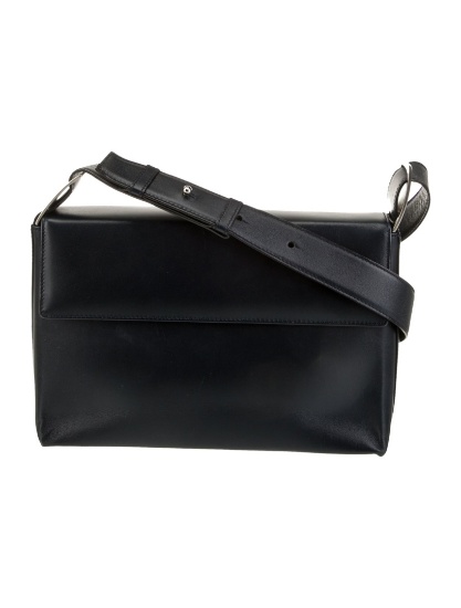 Salvatore Ferragamo Black Leather Snap Shldr Bag