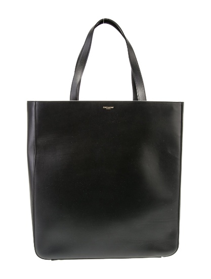 Saint Laurent Bo Museum Blk Leather Open Top Tote