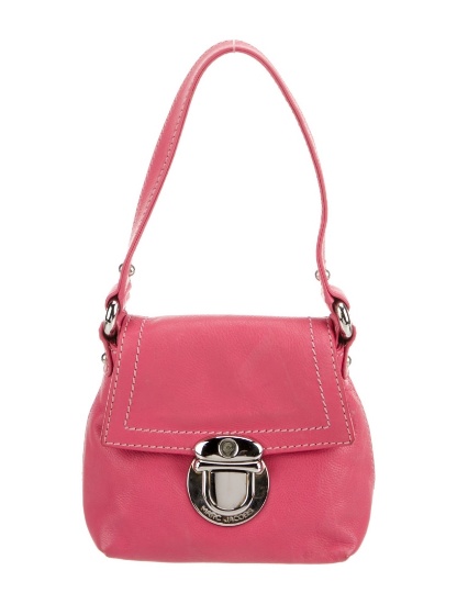 Marc Jacobs Red Leather Push-lock Top Hdl Bag