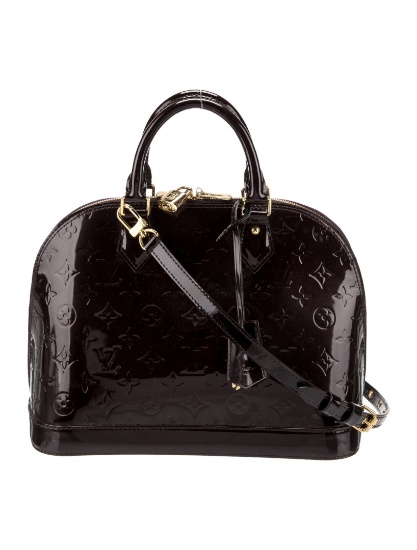 Louis Vuitton Alma Mm Burg Vernis Top Handle Bag