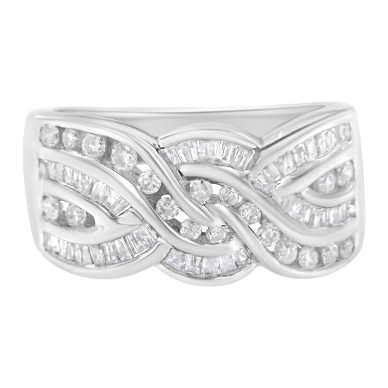 14k Gold 1.00ct Diamond Interweaving Ring
