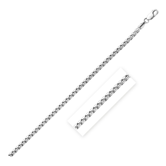 Sterling Silver Polished Round Box Chain 3.0mm