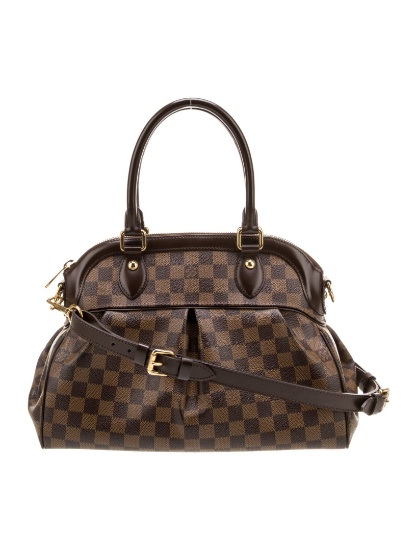 Louis Vuitton Ebene Trevi Pm Brass Hdw Top Hdl Bag