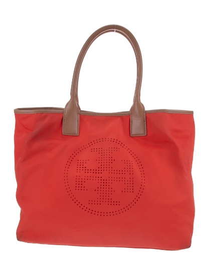 Tory Burch Red Nylon Snap Nubuck Snap Cls Clutch