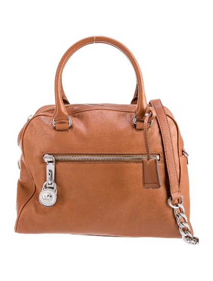 Michael Kors Brown Leather Tassel Acc Top Hdl Bag
