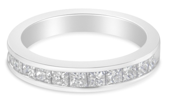 18k Wgold 1.00ct Diamond Half-eternity Band