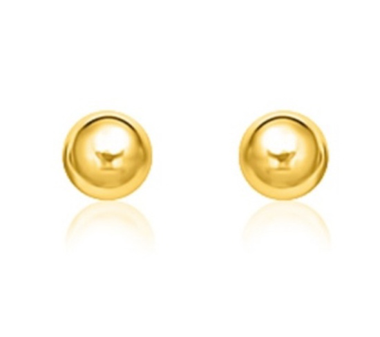 14k Gold Ball Style Stud Earrings 4.0mm