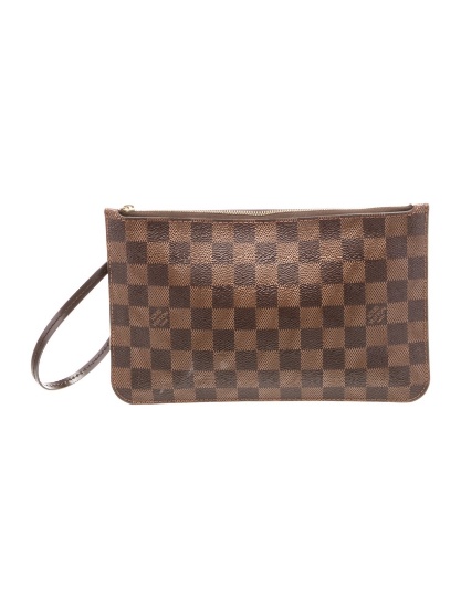Louis Vuitton Ebene Neverfull Pouch Brown Clutch