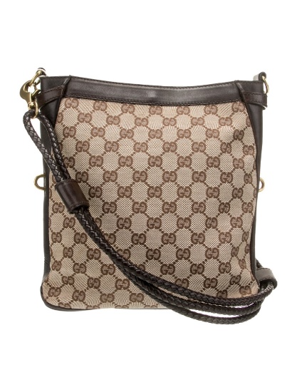 Gucci Gg Neutrals Canvas Snap Cls Shoulder Bag
