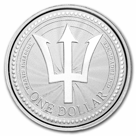 2023 Barbados 1 Oz Silver Trident Bu
