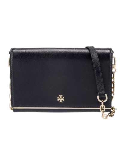 Tory Burch Blue Leather Gold-tone Hdw Snap Clutch