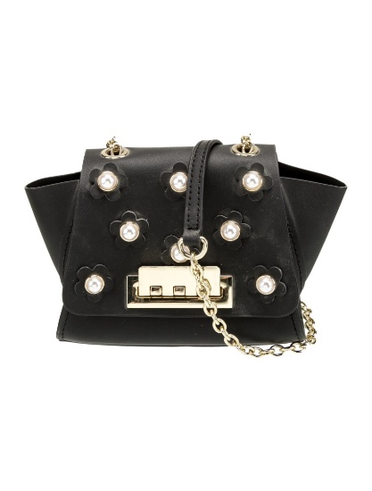 Zac Zac Posen Lthr Beaded Turn-lock Crossbody Bag