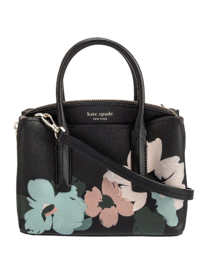 Kate Spade Black Embossed Leather Top Handle Bag
