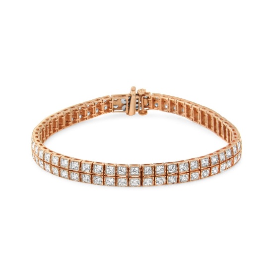 14k Gold 3.00ct Diamond Two Row Tennis Bracelet