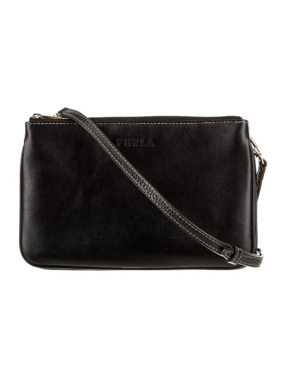 Furla Black Leather Drawstring Cls Crossbody Bag
