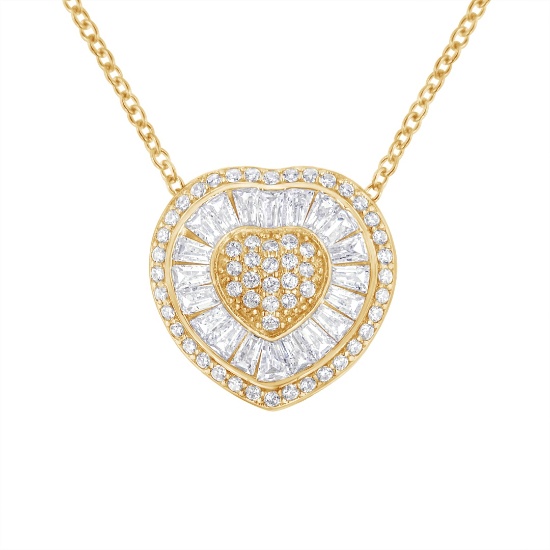 10k Gold .53ct Diamond Composite Heart Necklace